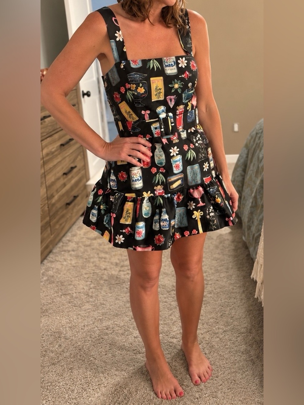 NWT Amanda Uprichard Treasure Print Dress with Shorts Size L